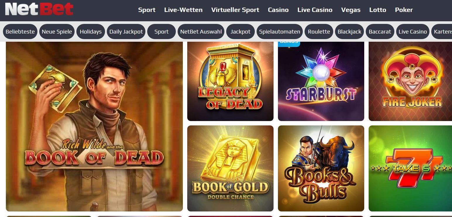 Ein Screenshot vom Netbet Casino
